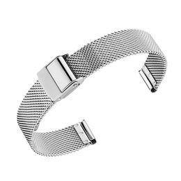 Top Stainless Steel Wrist Watch Straps Size 12mm 14mm Sliver Elegant Watches Band Men Male Women Ladies Mesh Bands