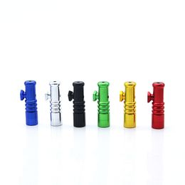 Colourful Mini Snuff Smoking Pipes Tool Thread Shape Aluminium Alloy High Quality Storage Box Multiple Uses Innovative Design Removable Bottle Cigarette Holder DHL