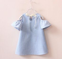 Fashion new design Baby Girls princess Dress kids girl princess dress summer striped short sleeve mini dress