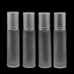 10ml Matting Glass Roll On Essential Oil Refillable Bottles Empty Glass Fragrance Perfume Bottles With Roller Ball LX3167