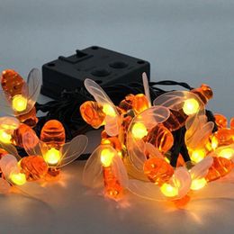 Solar Led String 20leds 30led Honey Bee Fairy Outdoor Garden Wedding Party Dectoration 8 modes