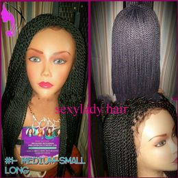 180density Synthetic Senegalese 2x Twist Black/brown /bury /ombre Colour Braided Lace Front Wig for Black Women with Baby Hair