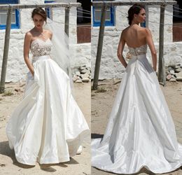 wedding gowns beach styles Canada - Modest Beach Wedding Dresses Sweetheart Lace 3D Floral Appliques A Line Country Style Robe De Mariée Floor Length Plus Size Wedding Gowns
