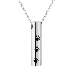 Whole SaleFUNIQUE Dog Prints Save Love Cremation Urn Necklace Pendant Perfume Bottle Ash Holder Mini Keepsake Memorial JewelryChains Chains