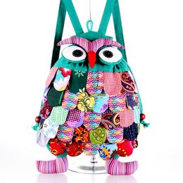 New Fashion Appliques Owl Backpacks kids Gift Big Patchwork Preppy Style backpack Top All-match students Small backpack
