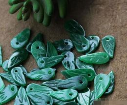 Wholesale - Dry Green Dragon Leaf Pendant Scattered Natural Jade Material Bracelet Pendant Accessories Ear