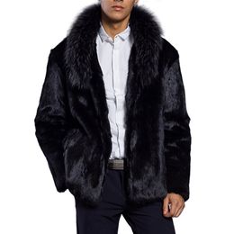 new style Fur Mens Fluffy Jackets Autumn Winter Warm Fleece Male Faux Fur Long Coats Chaquetones Hombre 2020 Plus Size 3XL