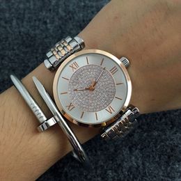 Fashion Brand Watches women girl crystal style Metal steel band Quartz Wrist Watch AR08