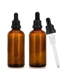 Bottiglie di contagocce di vetro ambrato di 100ml Bottiglie di contagocce di bottiglia di olio essenziale aromaterapia riutilizzabile con tappo a vite 280 pz / lotto DHL LIBERA