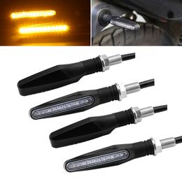 Pampsee 2 pieces Motorcycle Signal Light Flexible 12 LED Turn Signals Indicators Universal Blinkers Flashers MSX125