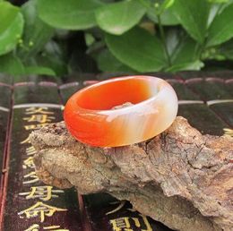 20mm natural red agate jade finger ring fine male and female models of Chinese jade ring genuine promotion of wind