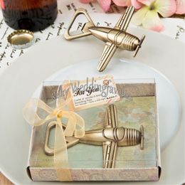 50PCS Antique Bronze Airplane Bottle Opener Travel Theme Wedding Favors Bridal Shower Event Keepsakes Engagement Giveaways Birthday Supplies