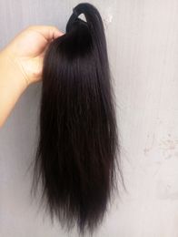 New Arrive Brazilian Human Virgin Remy Straight Ponytail Hair Extensions Natral Black Color 100g one bundle