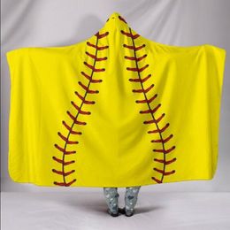 Kids Baseball Hoodie Blankets Wholesale Blanks 60*45inch Softball Covers Football Team Gift Blanket DOM1080