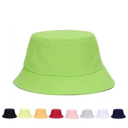Hot Sale Unisex Bucket Hat Panama Women Simple Style Solid Colour Sun Hat men and women Summer Hats
