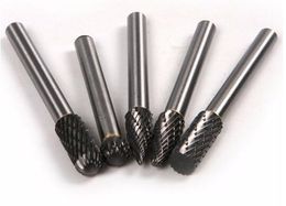 5PCS Tungsten Carbide Milling Cutter Burr Bit 1/4" 6mm Rotary Cutter CNC Engraving Tool Accessories 8mm Frong-End Electric Grind