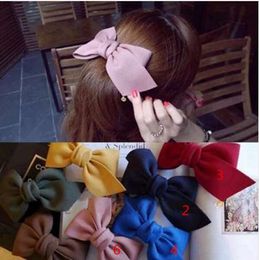 TOMTOSH New Big Solid Cloth Bows Hair Clips Hair Accessories for Women Girl Wedding Hair Jewelry