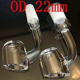 DHL Free 100% quartz 4mm thick quartz banger nail OD 22mm domeless 90 degree or 45 degree bend Domeless quartz nail club banger