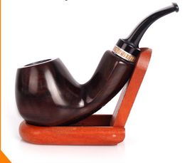 Black Sandalwood Pipe Handmade Ebony Pipe Acrylic Crooked Handle Tobacco