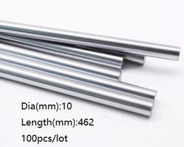 100pcs/lot 10x462mm Dia 10mm linear shaft 462mm long hardened shaft bearing chromed plated steel rod bar for 3d printer parts cnc router