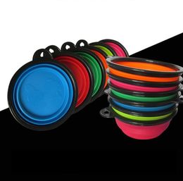 Silicone Folded Pet drinking Bowl with Climbing Clip Hook Dog Feeding Bowl Collapsible Cats Water Dish Portable Feeder Puppy Travel Bowls