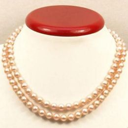 Beaded Necklaces 9-10mm Natural South Sea Pink Pearl Necklace 35 Inch 14k Gold Clasp