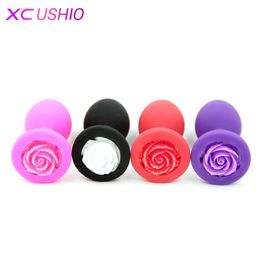 Anal Plug Mini Anal Sex Toys for Woman Men G-spot Stimulator Silicone Anal Butt Plug Crystal Jewellery Booty Beads Sex Products S924