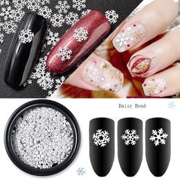 christmas decorations nails UK - Nail Art 3D Shinning Crystal Nail Decoration DIY Nail Art Micro White Snowflake Glitter Christmas Decoration Nails Salon Tools