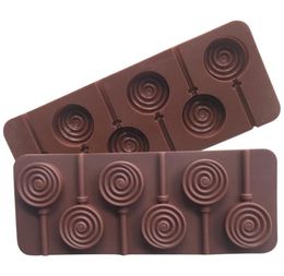 Lollipop Mould silicone mould 6 lattices in circles DIY chocolate Moulds ice cube Mould comes with a plastic rod SN398