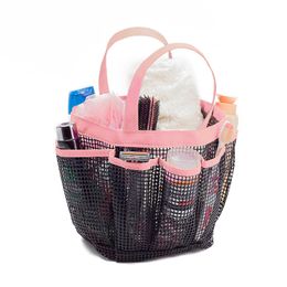 Pockets Waterproof Mesh Wash Bath Supplies Storage Basket-Waterproof Cosmetic Basket after swming for Shampoo and Soap