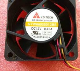 Y.S.TECH 60*60*25 NYW06025012BS DC12V 0.42A 6CM 3 wire cooling fan