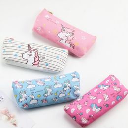 Cute Pencil Case Unicorn Canvas School Office Supplies Stationery Kawaii Unicorn Pencil Box Case Bag For Kids Children Gift SN1703