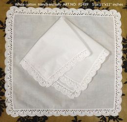 Set of 12 Home Textiles Wedding Handkerchief 3030CM Cotton Ladies Hankies Adults Women Hanky Party Gifts Embroidered Crochet Lace22369