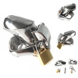 Sex Shop Stainless Steel Chastity Belt Lockable Penis Cage,Penis Sleeve,Cock Ring,Male Chastity Device,Bondage Sex Toys for Men Y1892804