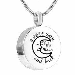 Cremation Jewelry round I Love You to the moon and back My Friend Pendant Memorial Urn Necklace