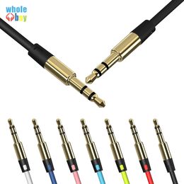 Good quality metal AUX cable male to male audio cable color car audio 35 mm socket plug AUX cable headset MP3
