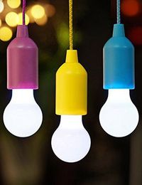 Colour Changing LED Pull Cord Light Home Improvement Hanging Lamps Multi Colour Bulb LED Kids Tent Decor Portable Hanging Lights for Bedroom