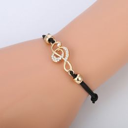 New Creative Design Musical Note Rhinestone Bracelet Popular Individuality High Quality Gold Plated Bracelets for Women Gift Fashion Jewellery