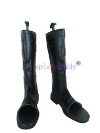 Naruto Neenya Anbu Kakashi Ninja Black Leather Cosplay Shoes Boots X002