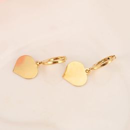 Glaze Heart Earring Girls/Ladies Birthday Gift Trendy 14k Yellow Solid Gold GF Engagement /Wedding Bands Promise baby Earring