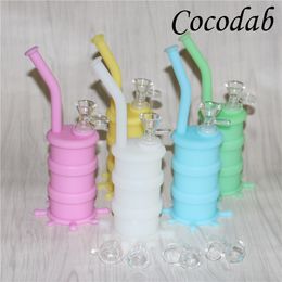 Platinum Cured Creative Design Silicone Tobacco pipes Mini Water pipes oil rigs Hookah Bongs Portable Shisha Hand Pipes