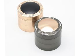 Convex cap zinc alloy four layer cigarette lighter 52mm diamond drill new color metal smoke grinder