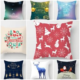 40 Styles Merry Christmas Cushion Covers Square 45x45cm Polyester Throw Pillow Case Sofa Car Pillowcase Home Christmas Decorations