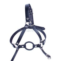 Bondage Leather mouth Gag Head Harness Game Couples Oral Fixation Ring face mask strap #R97