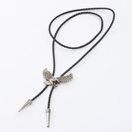 HIMONGOO Wing of Angle Turquoise BOLO Tie for Men Bridegroom Wedding Necklace Vintage Western Cowboy