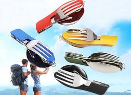 Durable Outdoor camping supplies Multi-functional Spoon Fork knife tableware tools Portable 3 in 1 Dinnerware Set