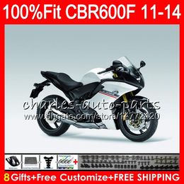 Injection cowling white Body For HONDA CBR600F4i CBR600F 11 12 13 14 115HM.22 CBR600 F CBR 600 F 600F CBR600 F4i 2011 2012 2013 2014 Fairing