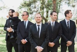 DHL Free Custom Made Men Suits Black Wedding Suits For Man Bridegroom Tuxedos Groom Wear Prom Skinny Handsome 2 Piece Best Man Jacket+Pants
