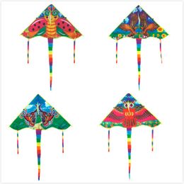 50 Cm Color Bees Eagles Butterflies Owls Styles Medium Traditional Foldable Kite Wholesale Recreation Products Outdoor Kids Gift Mix 40 Pcs