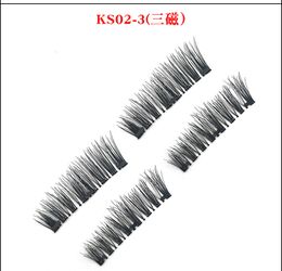 High-grade Fibre hair 3 Magnetic Lashes by hand-made Natural Long Fake Eyelashes 24P 52HB CT01 CT03 DHL Free